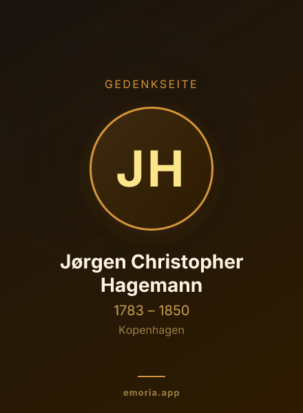Gedenkportrait von Jørgen Christopher Hagemann
