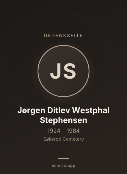 Gedenkportrait von Jørgen Ditlev Westphal Stephensen