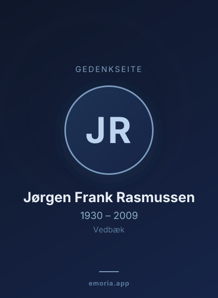 Gedenkportrait von Jørgen Frank Rasmussen