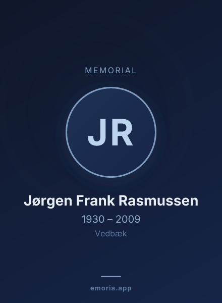 Memorial portrait of Jørgen Frank Rasmussen
