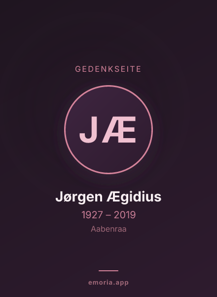 Gedenkportrait von Jørgen Ægidius