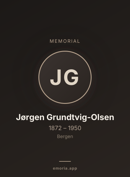 Memorial portrait of Jørgen Grundtvig-Olsen