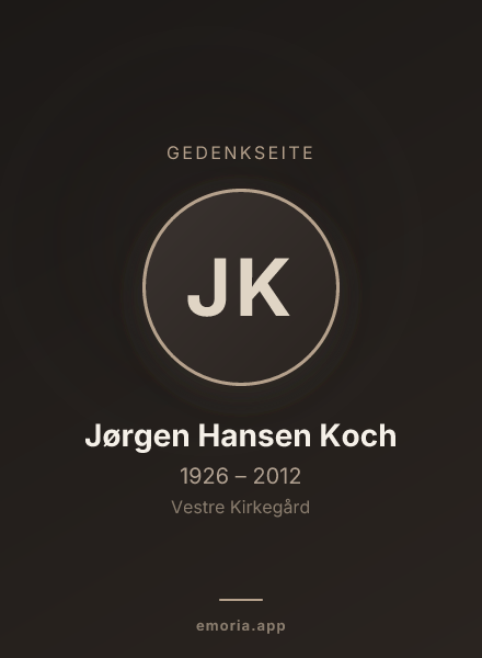 Gedenkportrait von Jørgen Hansen Koch