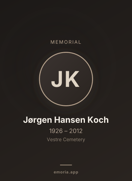 Memorial portrait of Jørgen Hansen Koch
