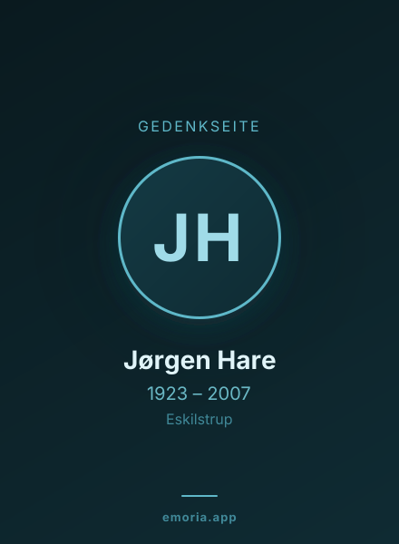 Gedenkportrait von Jørgen Hare