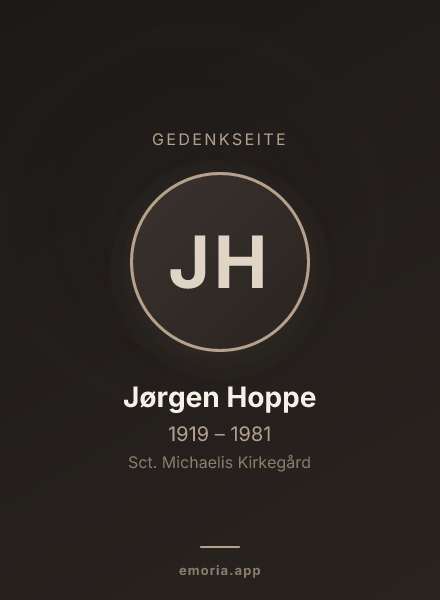 Gedenkportrait von Jørgen Hoppe
