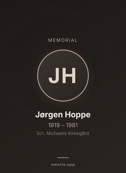 Memorial portrait of Jørgen Hoppe