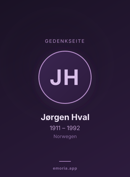 Gedenkportrait von Jørgen Hval