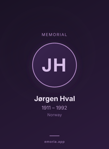Memorial portrait of Jørgen Hval