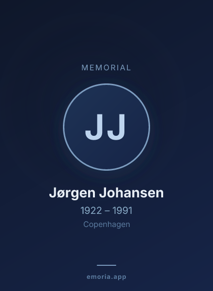 Memorial portrait of Jørgen Johansen