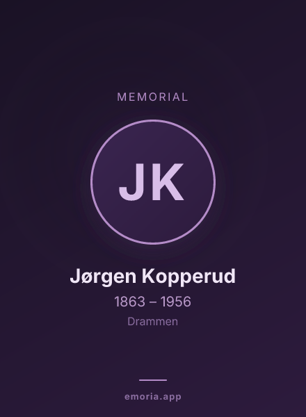 Memorial portrait of Jørgen Kopperud