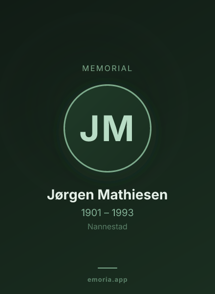 Memorial portrait of Jørgen Mathiesen