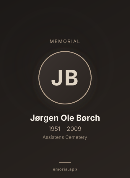 Memorial portrait of Jørgen Ole Børch