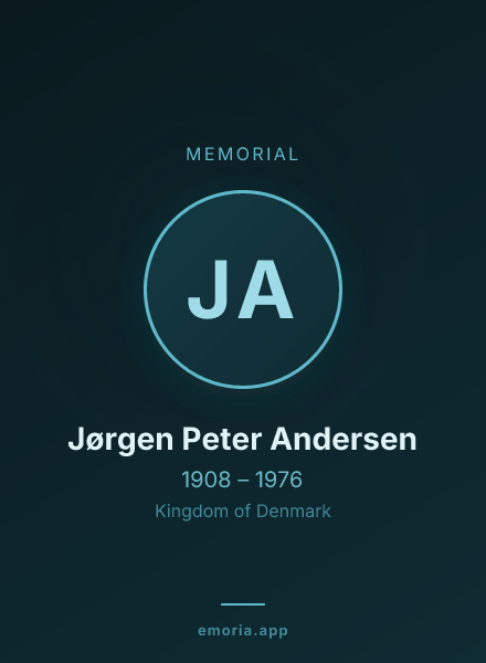 Memorial portrait of Jørgen Peter Andersen
