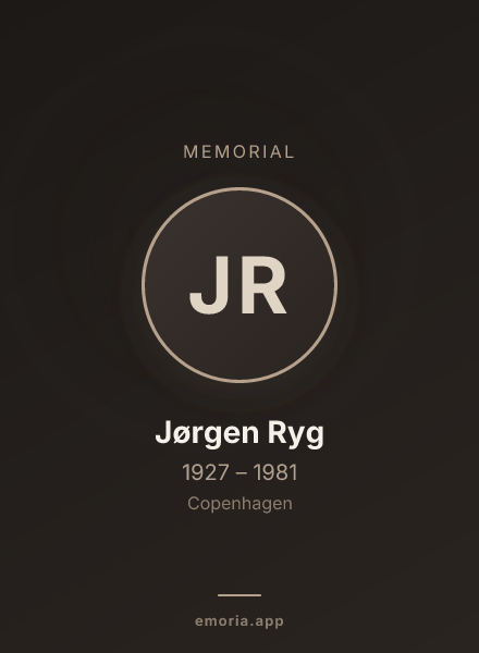 Memorial portrait of Jørgen Ryg