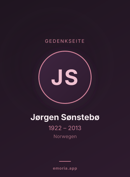 Gedenkportrait von Jørgen Sønstebø
