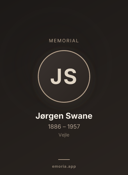 Memorial portrait of Jørgen Swane