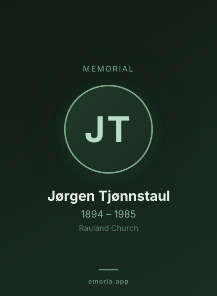 Memorial portrait of Jørgen Tjønnstaul