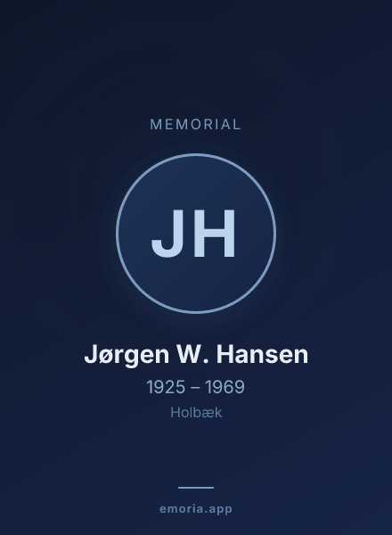 Memorial portrait of Jørgen W. Hansen