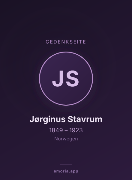 Gedenkportrait von Jørginus Stavrum
