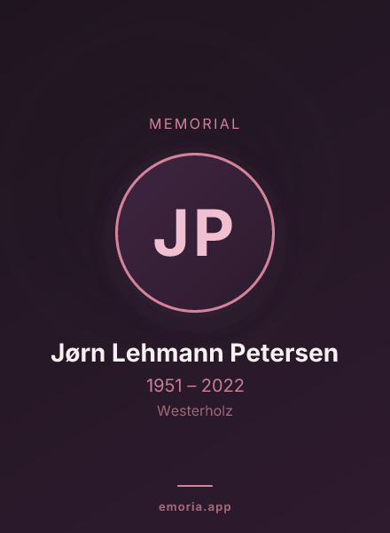 Memorial portrait of Jørn Lehmann Petersen