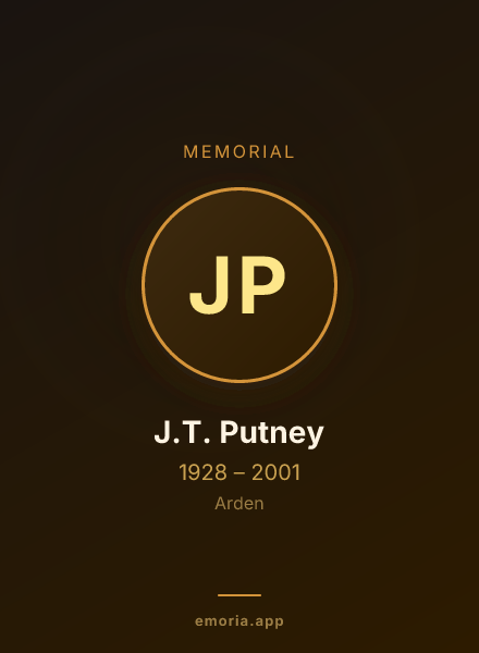 Memorial portrait of J.T. Putney