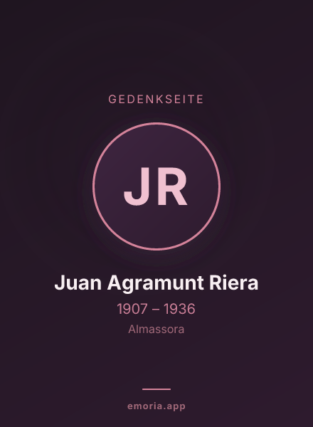 Gedenkportrait von Juan Agramunt Riera