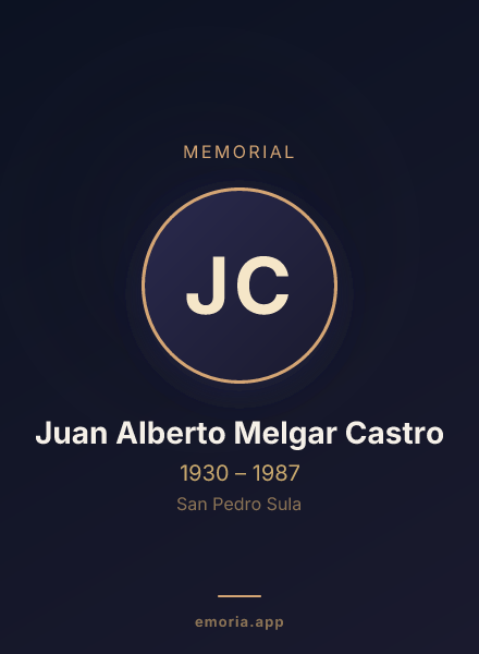 Memorial portrait of Juan Alberto Melgar Castro
