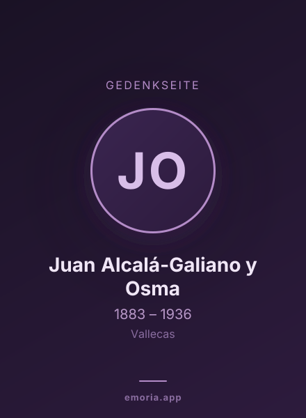 Gedenkportrait von Juan Alcalá-Galiano y Osma