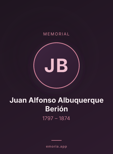Memorial portrait of Juan Alfonso Albuquerque Berión