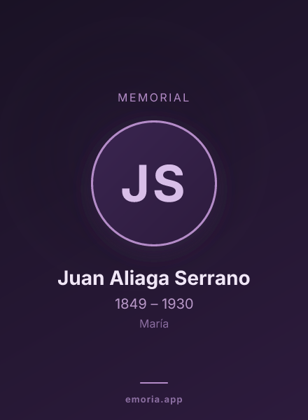 Memorial portrait of Juan Aliaga Serrano