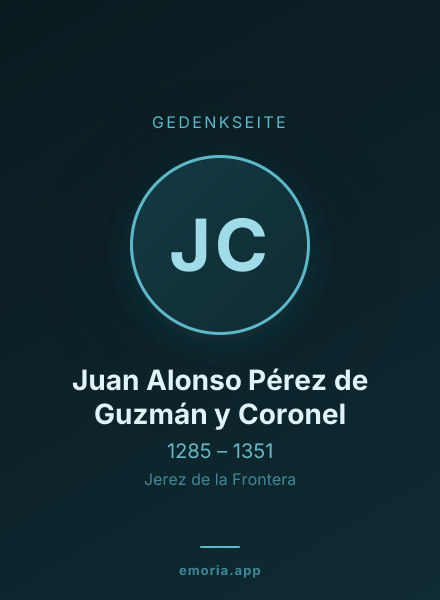 Gedenkportrait von Juan Alonso Pérez de Guzmán y Coronel