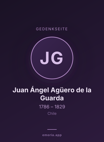 Gedenkportrait von Juan Ángel Agüero de la Guarda