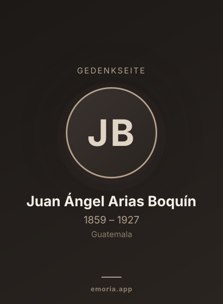 Gedenkportrait von Juan Ángel Arias Boquín