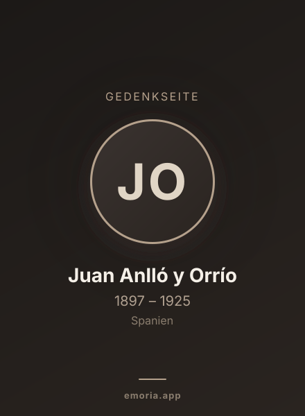 Gedenkportrait von Juan Anlló y Orrío