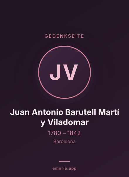 Gedenkportrait von Juan Antonio Barutell Martí y Viladomar