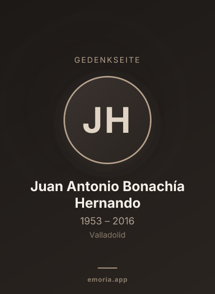 Gedenkportrait von Juan Antonio Bonachía Hernando