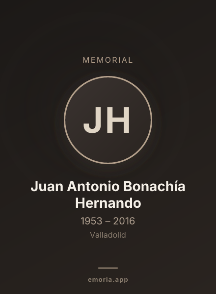 Memorial portrait of Juan Antonio Bonachía Hernando