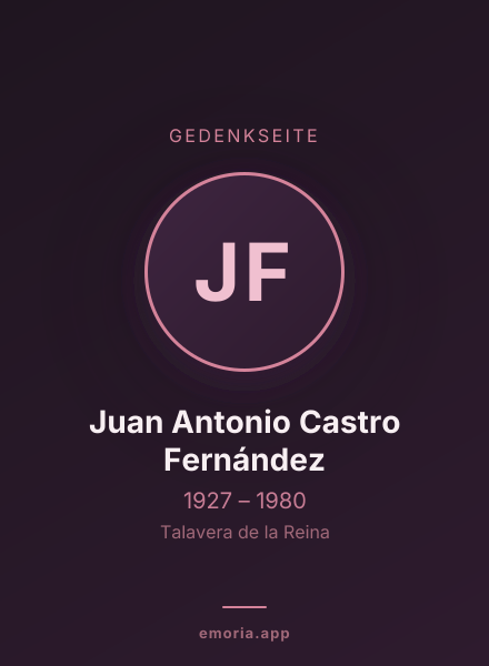 Gedenkportrait von Juan Antonio Castro Fernández