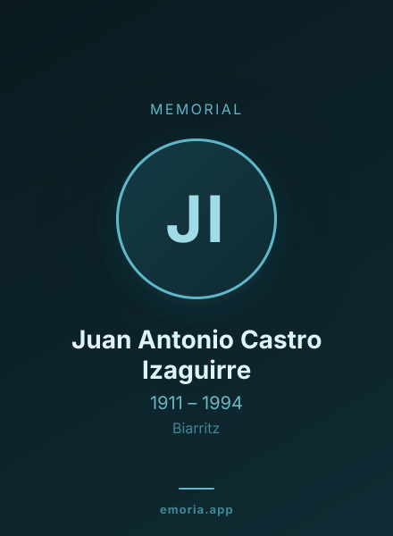 Memorial portrait of Juan Antonio Castro Izaguirre