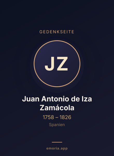 Gedenkportrait von Juan Antonio de Iza Zamácola