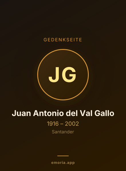 Gedenkportrait von Juan Antonio del Val Gallo