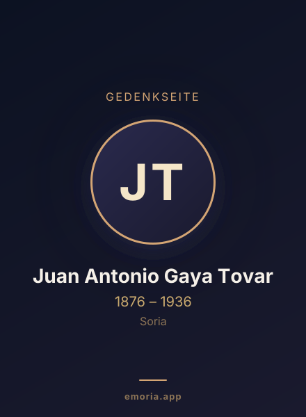 Gedenkportrait von Juan Antonio Gaya Tovar