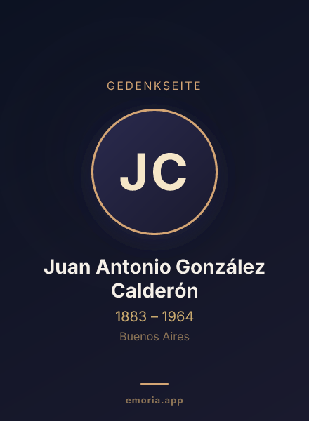 Gedenkportrait von Juan Antonio González Calderón