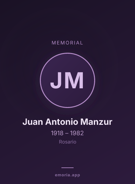 Memorial portrait of Juan Antonio Manzur