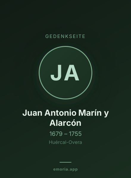 Gedenkportrait von Juan Antonio Marín y Alarcón