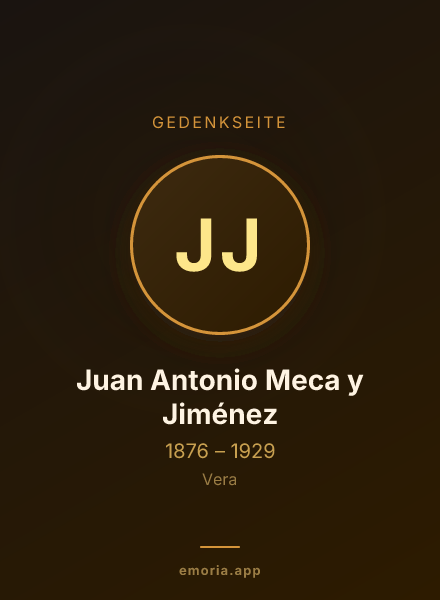Gedenkportrait von Juan Antonio Meca y Jiménez