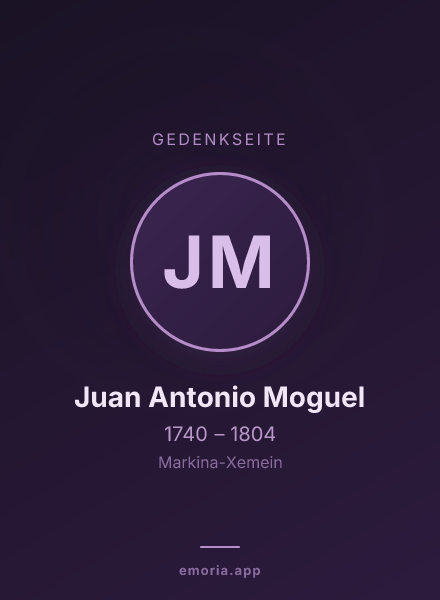 Gedenkportrait von Juan Antonio Moguel