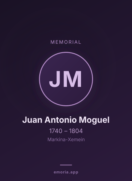 Memorial portrait of Juan Antonio Moguel