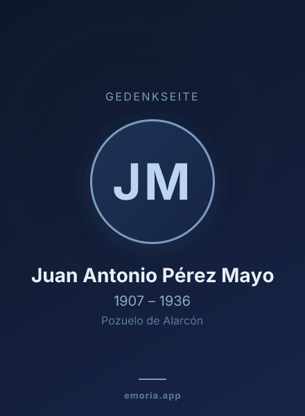 Gedenkportrait von Juan Antonio Pérez Mayo